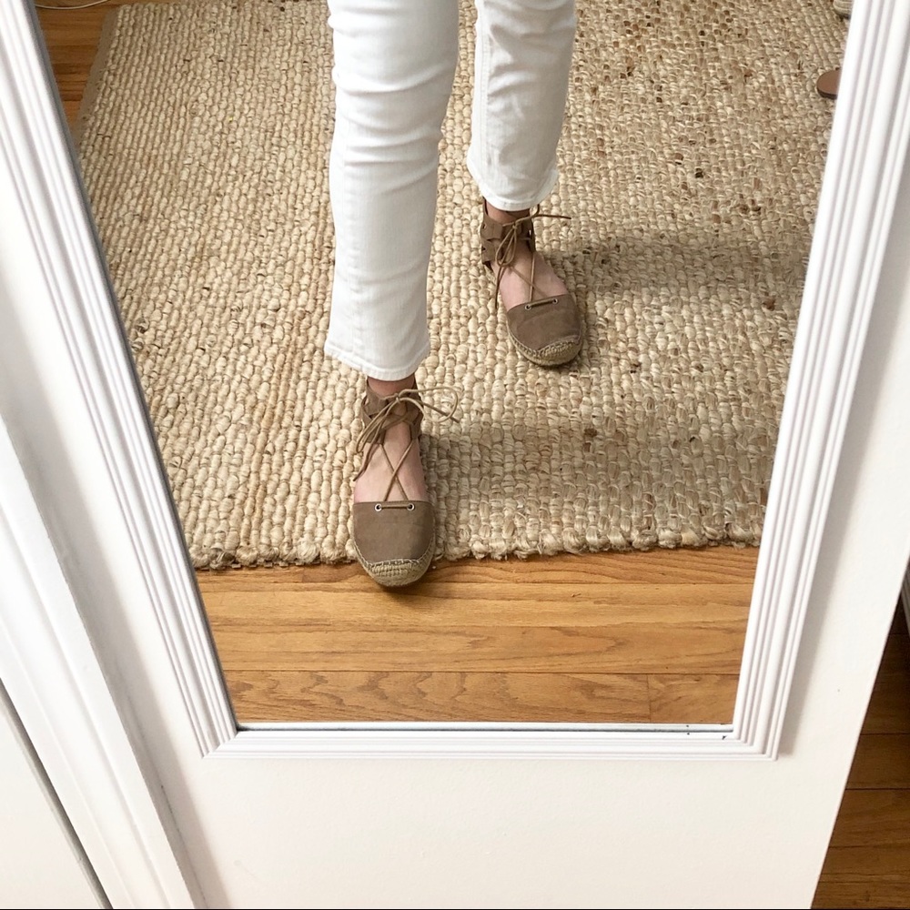 Suede Espadrille Lace Up Sandal